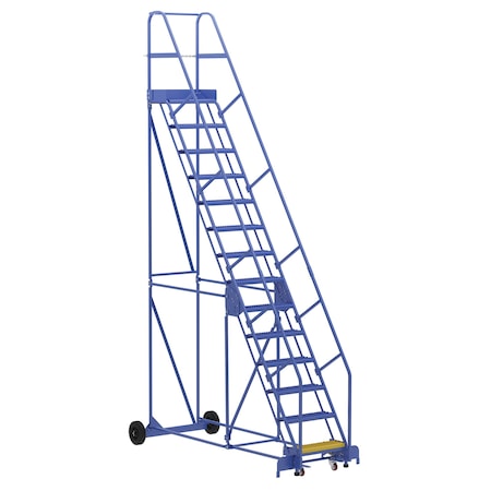 Vestil 176 H Steel Warehouse Ladder, 58 deg Grip, 14 Step, 14", 14 Steps LAD-14-14-G